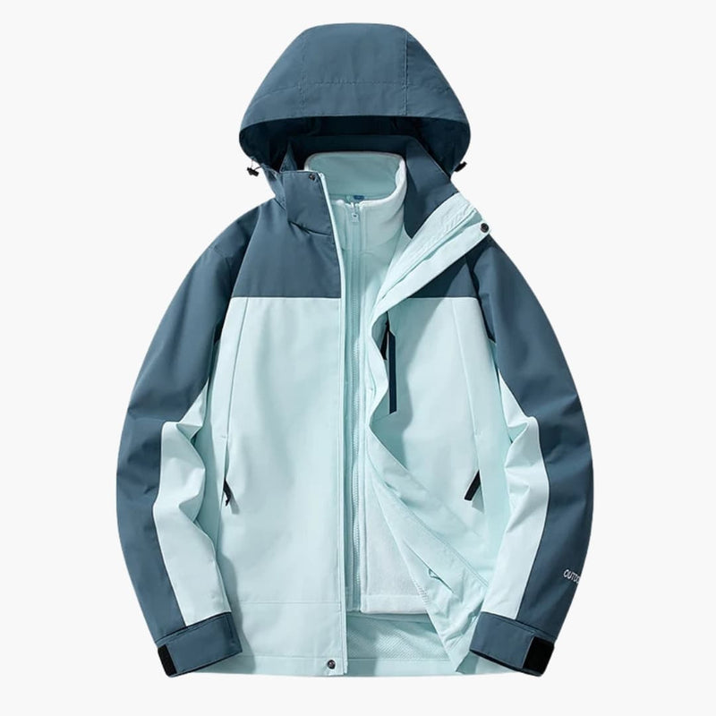 Veste de ski unisexe avec capuche réglable et poches avant