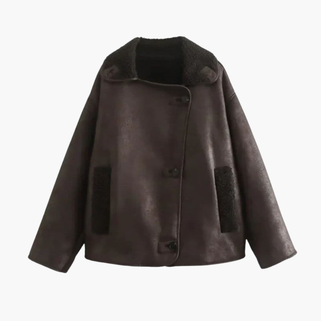 Veste femme à boutons avec col à revers