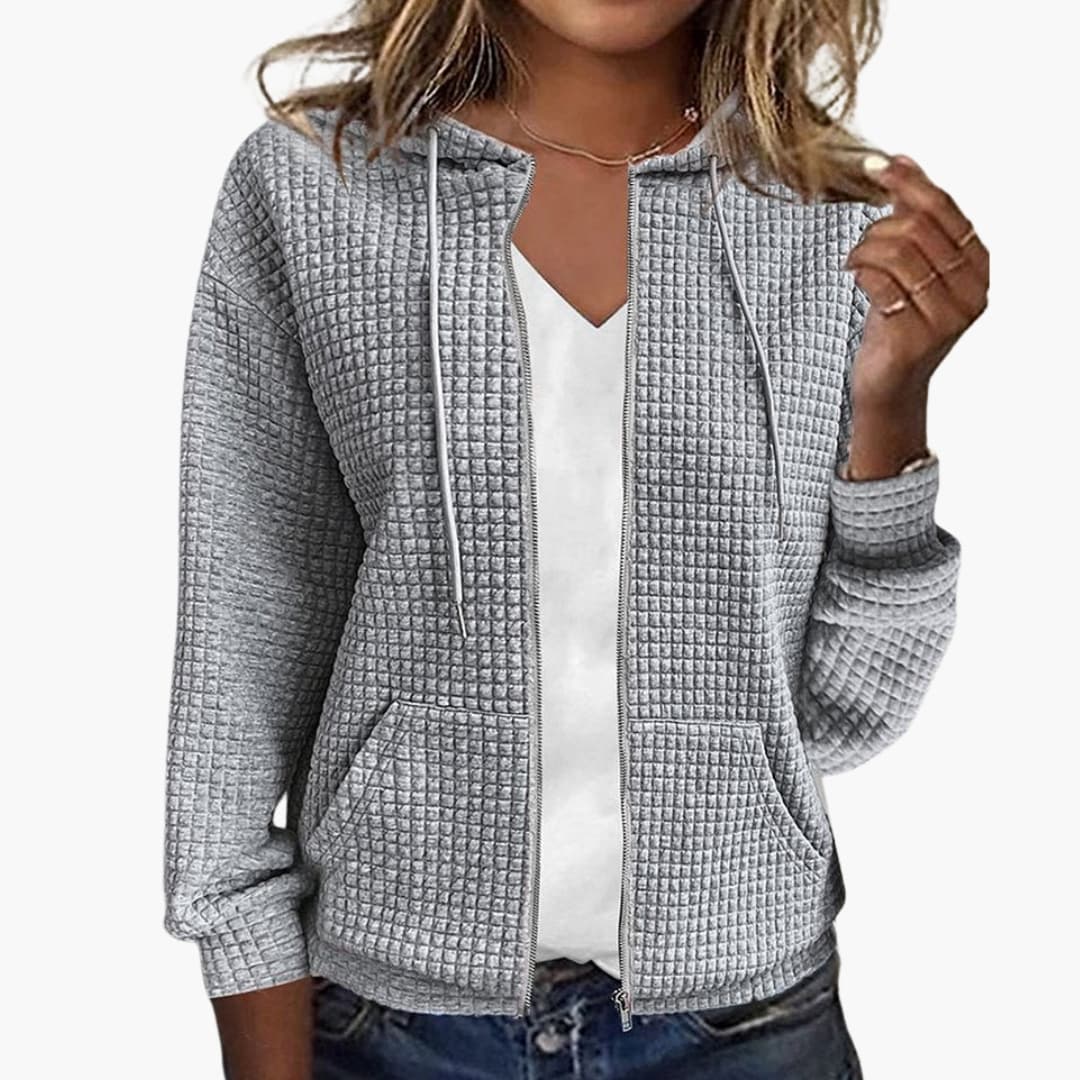 Veste femme à capuche avec fermeture zippée