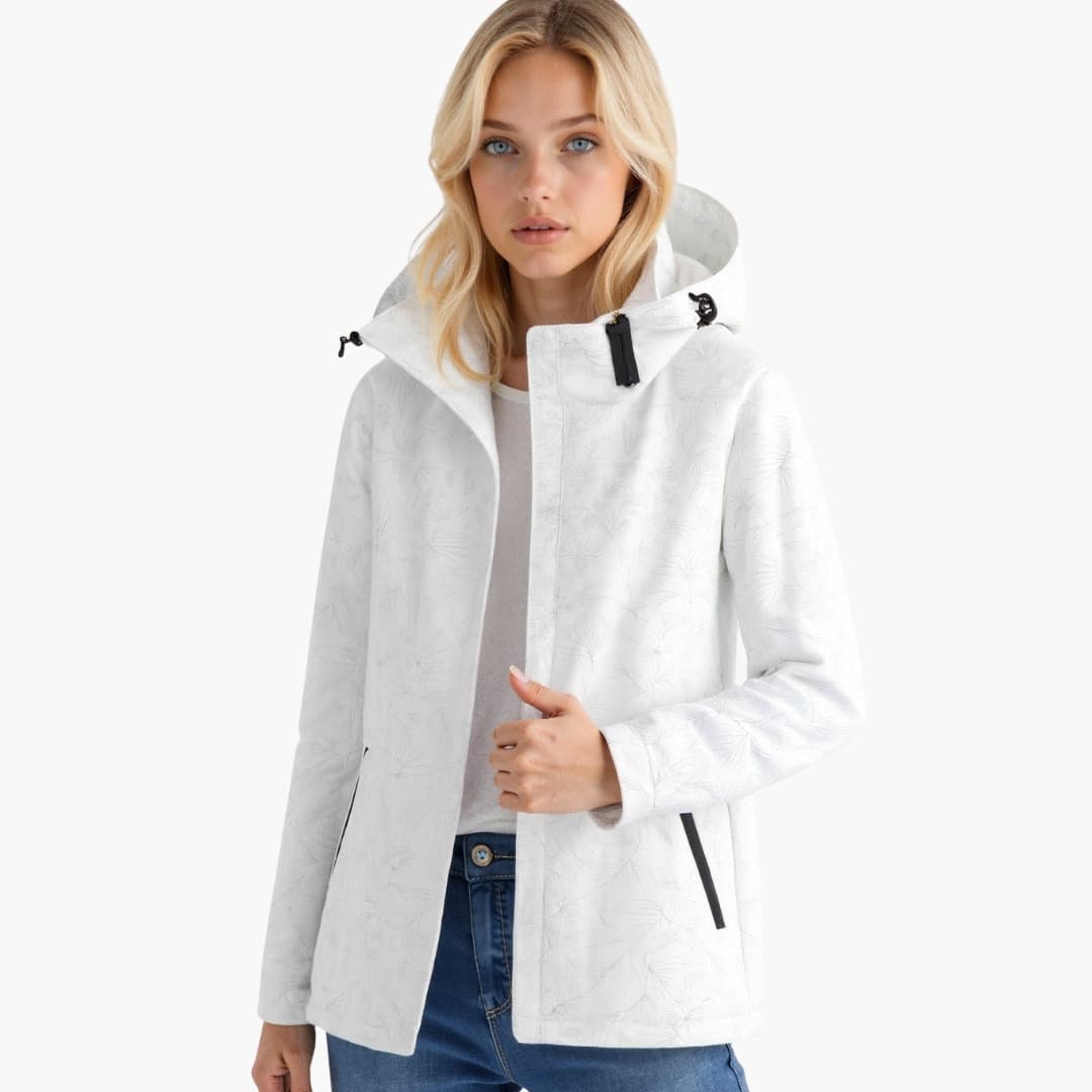 Veste femme à capuche avec fermeture zippée et manches longues