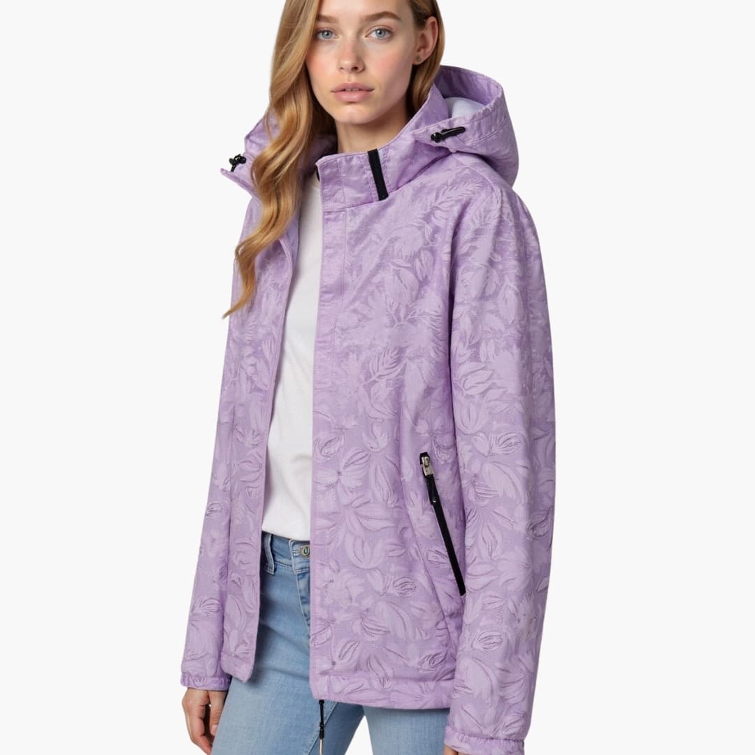 Veste femme à capuche avec fermeture zippée et manches longues