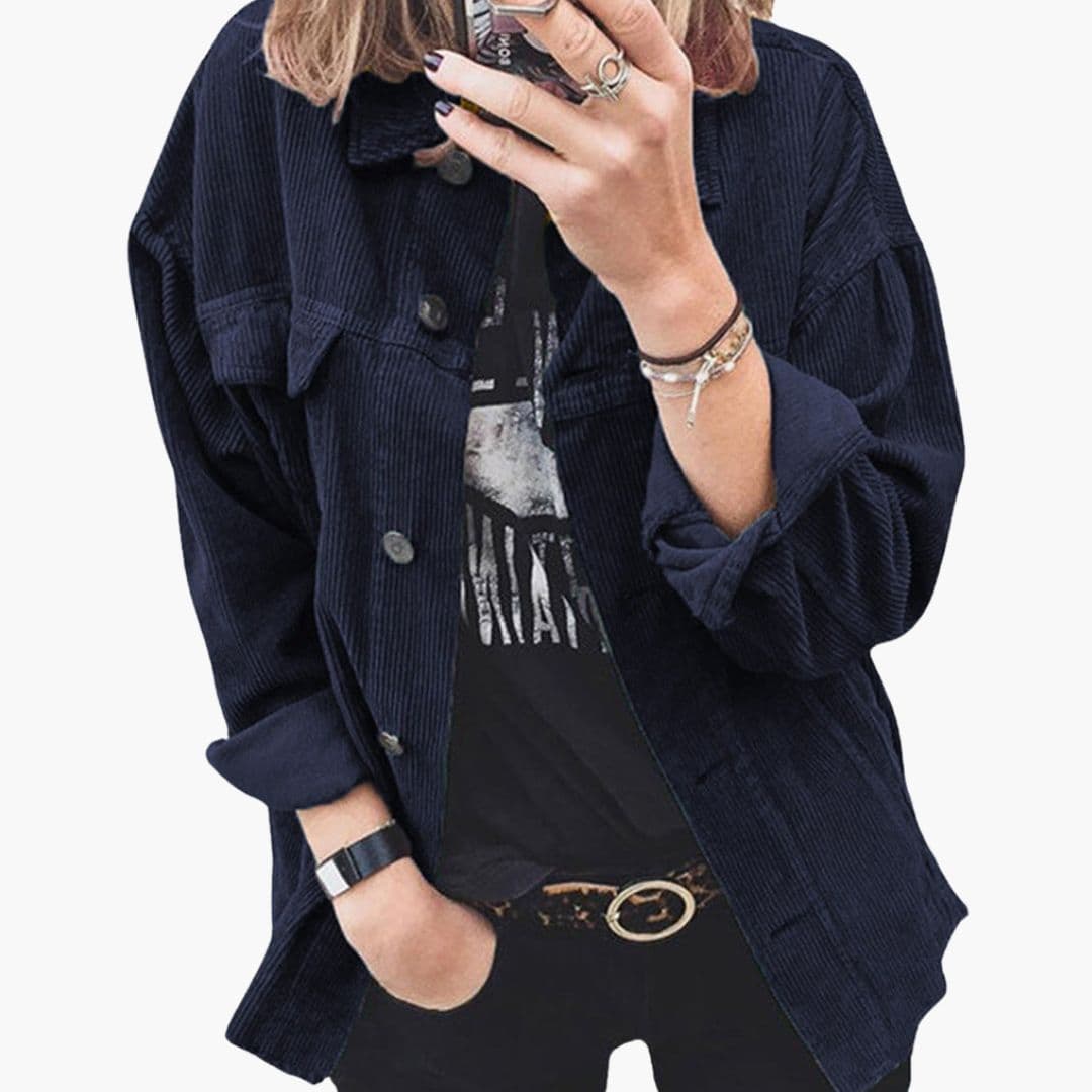 Veste femme avec boutons et poches plaquées