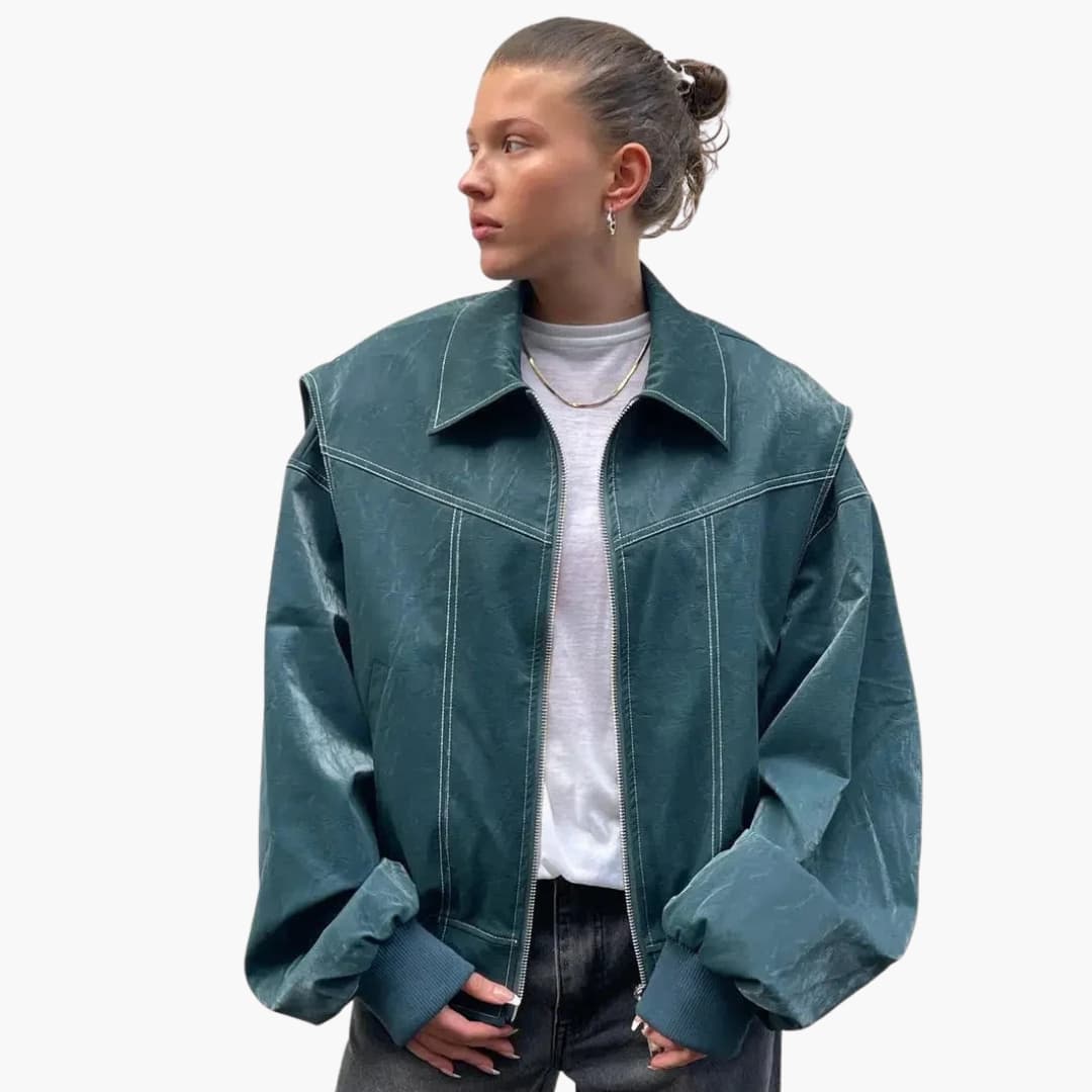 Veste femme avec coupe ample et surface tissée