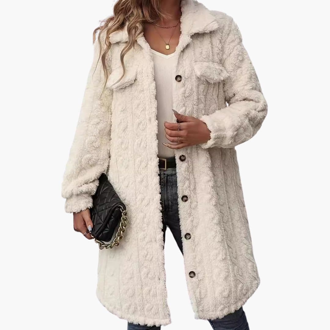 Veste femme avec fermeture à boutons et poches plaquées