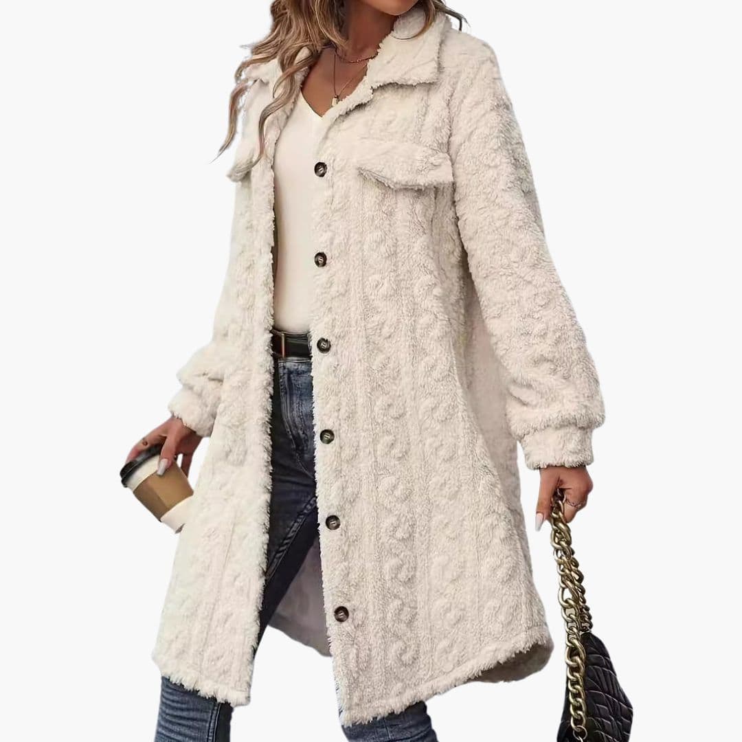 Veste femme avec fermeture à boutons et poches plaquées