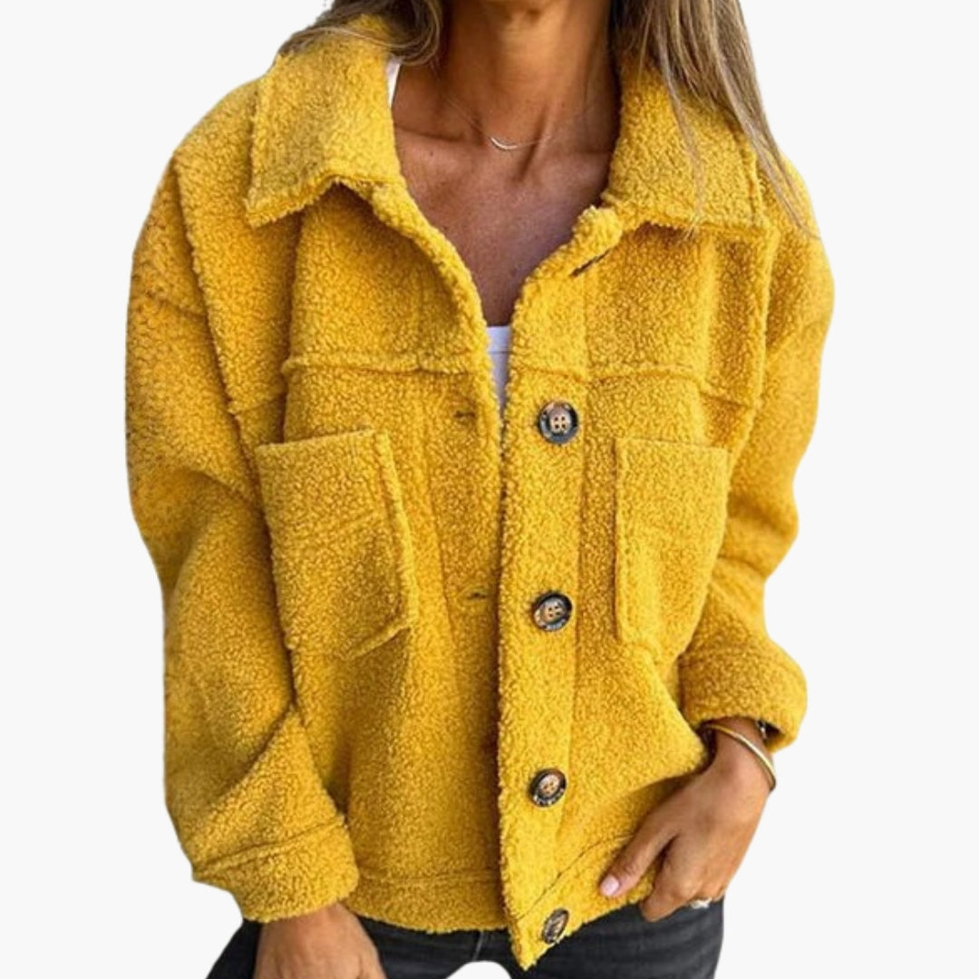 Veste femme col à revers en mélange laine