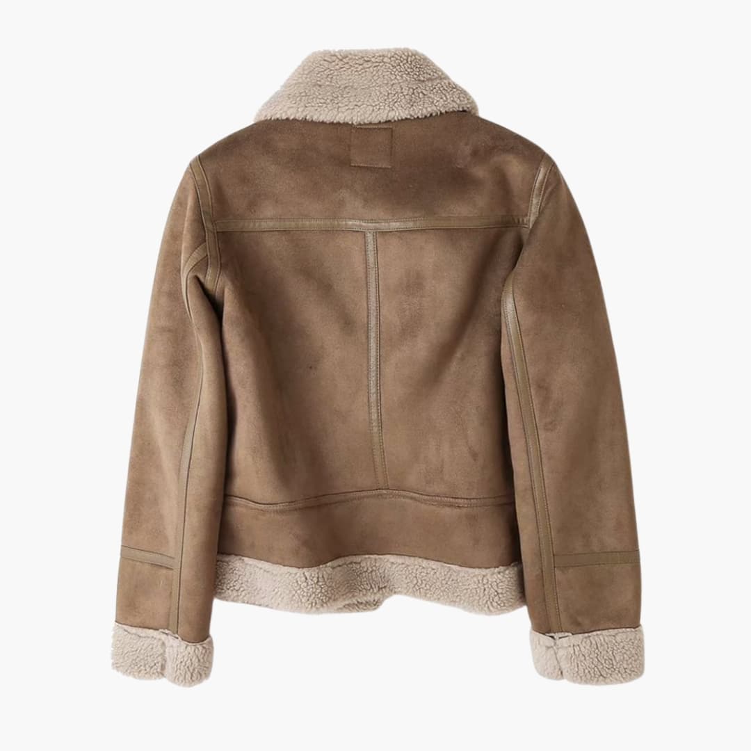 Veste femme courte avec fermeture zippée et col à revers