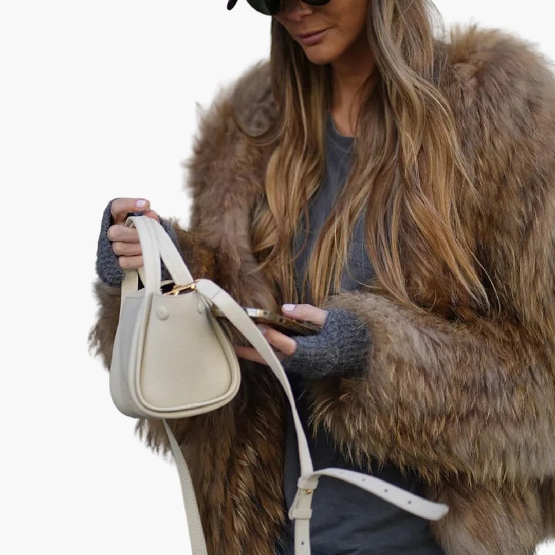 Veste femme en fausse fourrure à manches longues