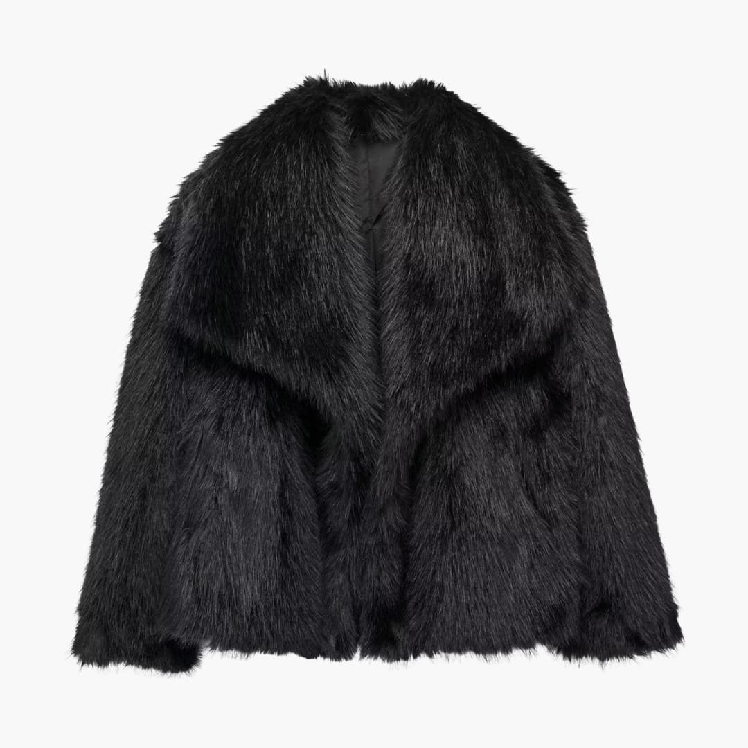 Veste femme en fausse fourrure avec manches longues