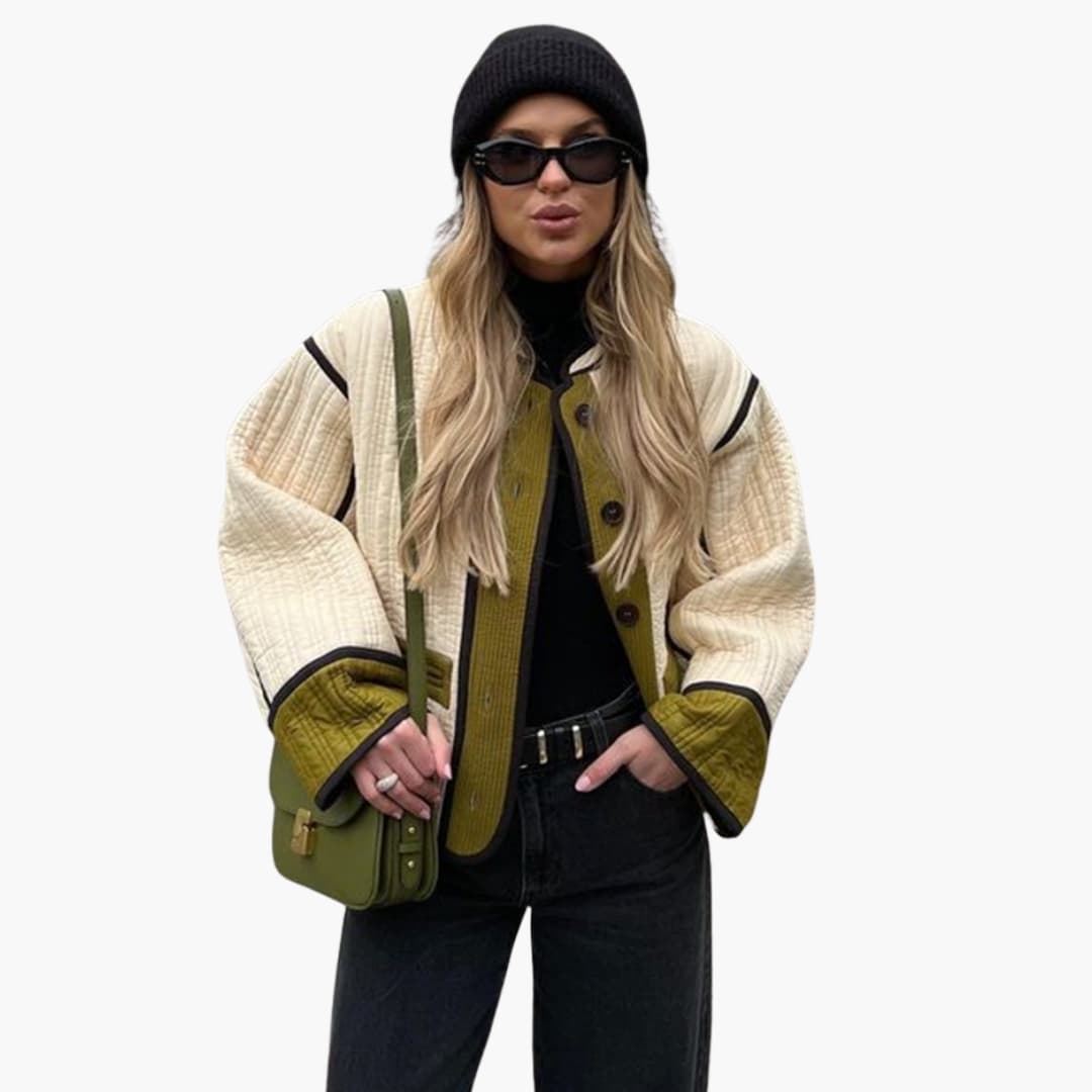 Veste femme matelassée avec fermeture boutonnée