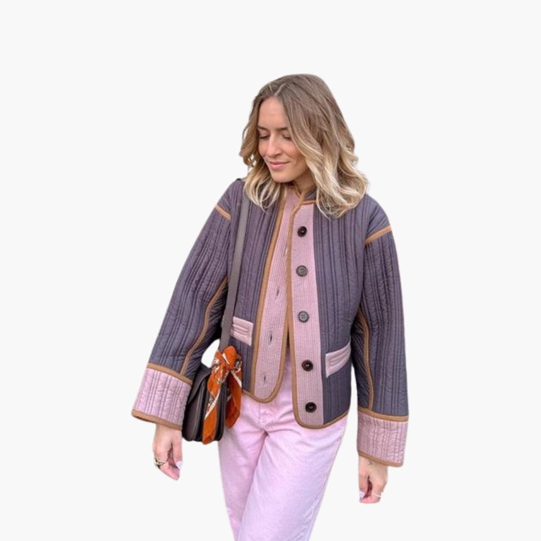 Veste femme matelassée avec fermeture boutonnée