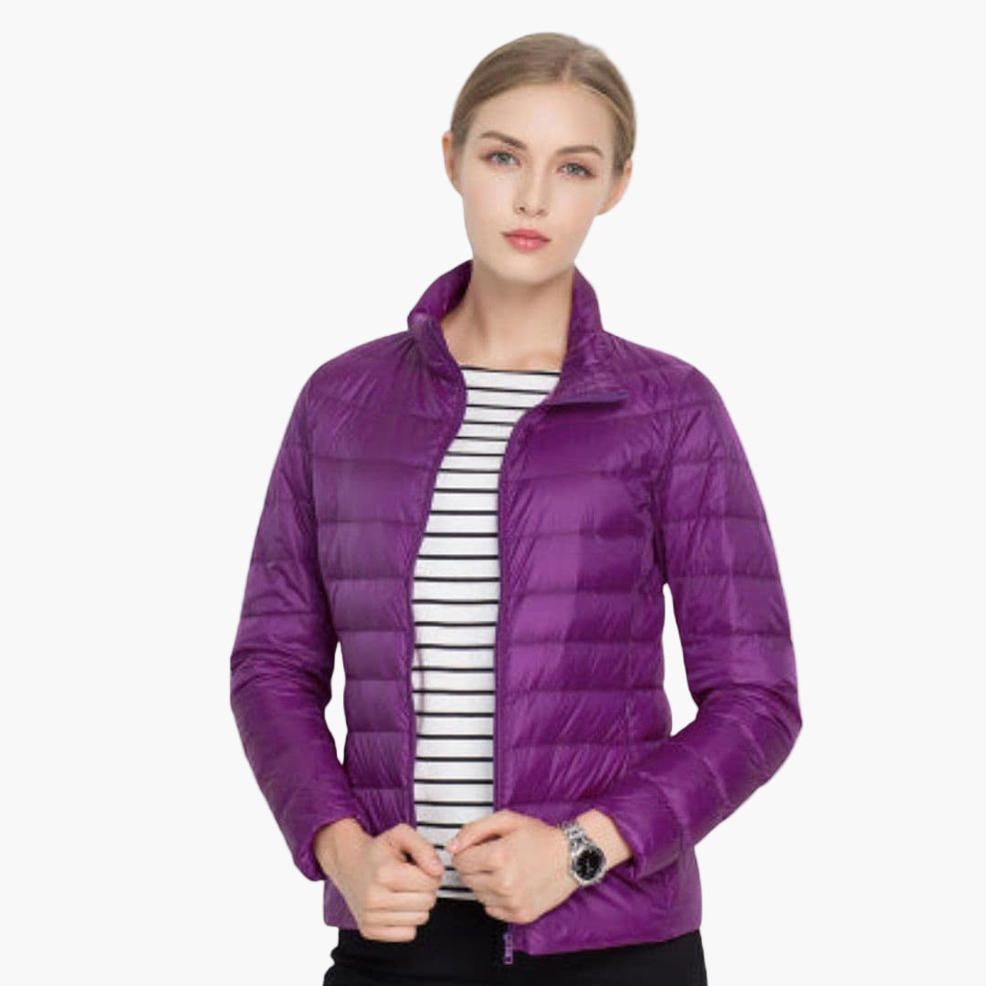 Veste femme matelassée avec fermeture zippée