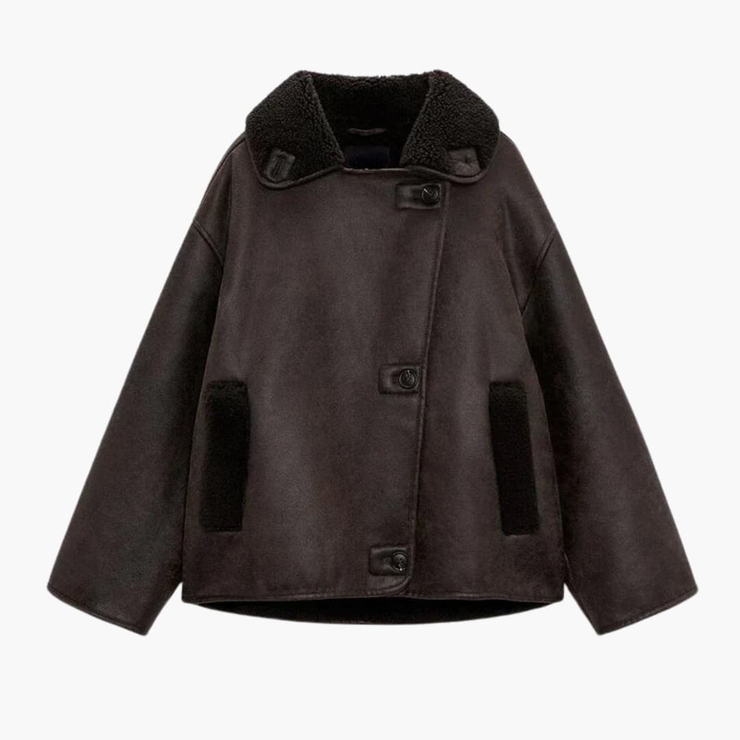 Veste femme vintage avec col à revers et poches latérales