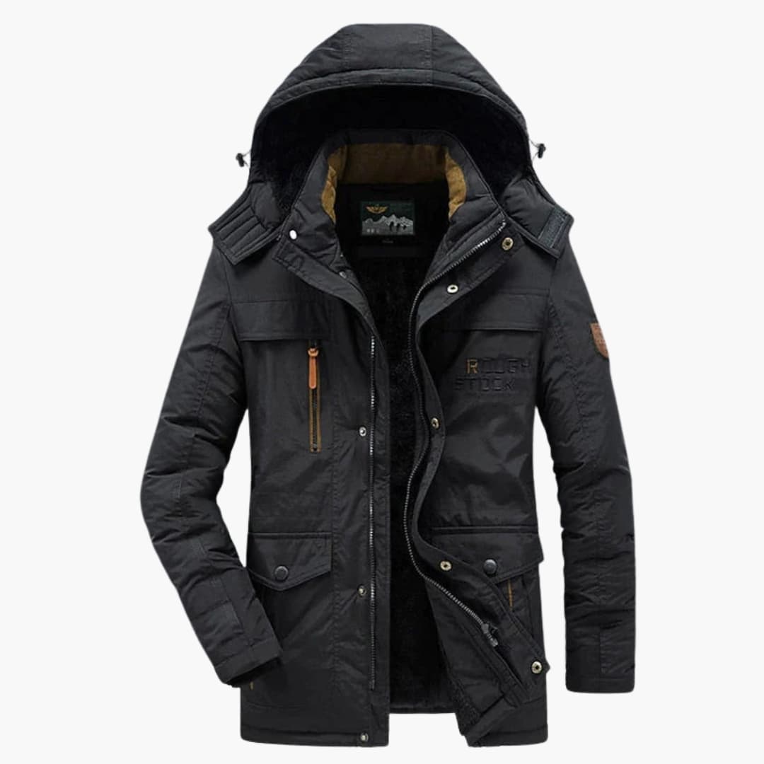 Veste homme à capuche avec fermeture zippée et poches multiples