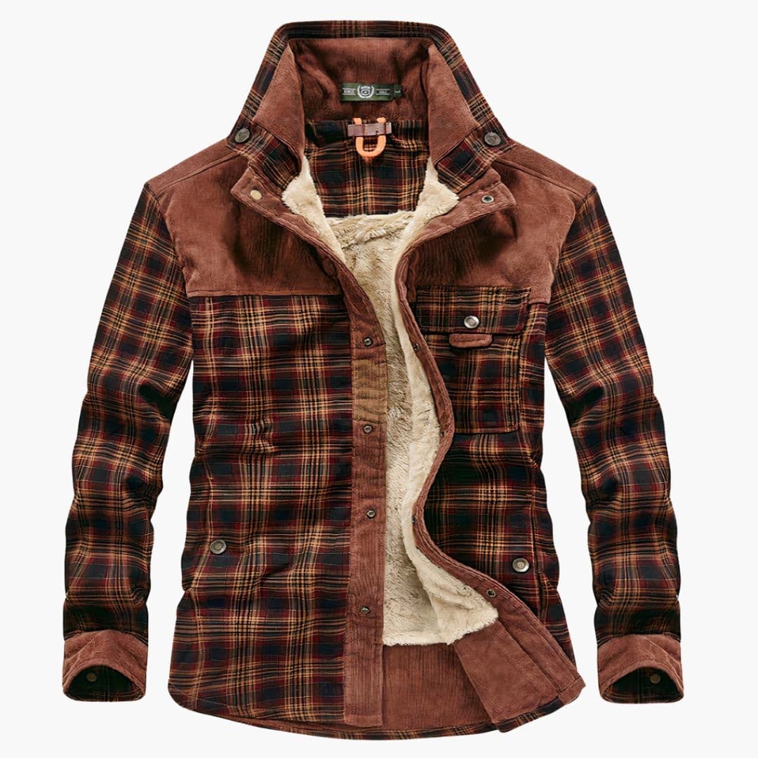 Veste homme à carreaux avec fermeture à boutons