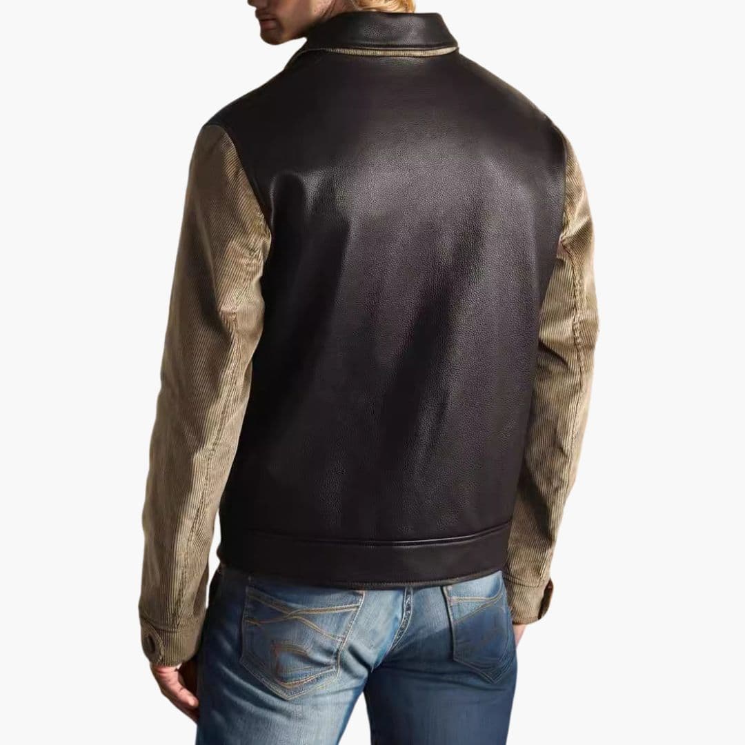 Veste homme à fermeture zippée et manches texturées