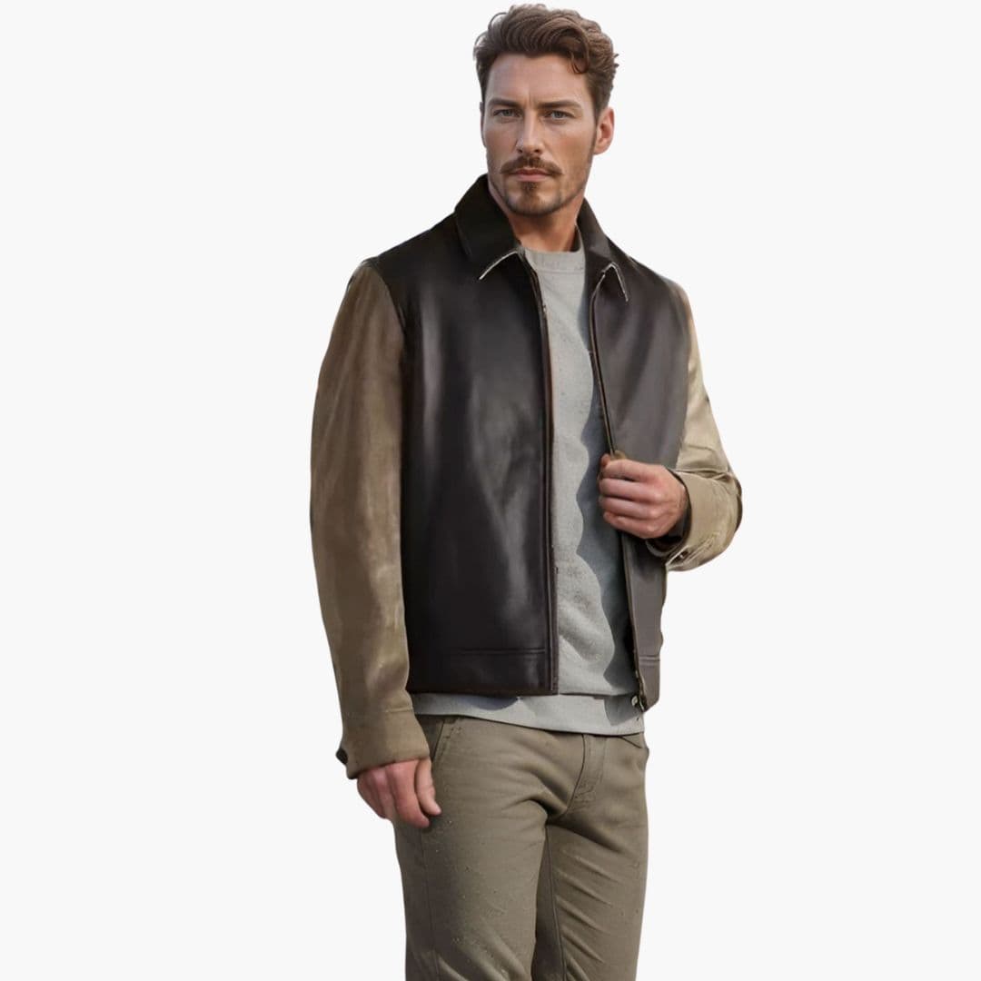 Veste homme à fermeture zippée et manches texturées