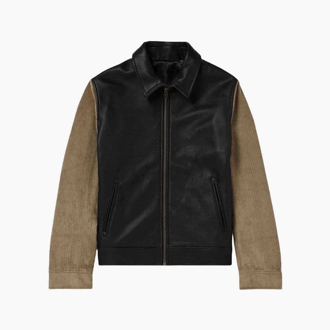 Veste homme à fermeture zippée et manches texturées