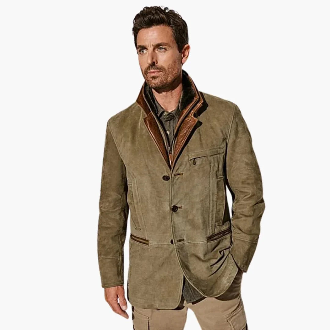 Veste homme avec col à revers et fermeture à boutons