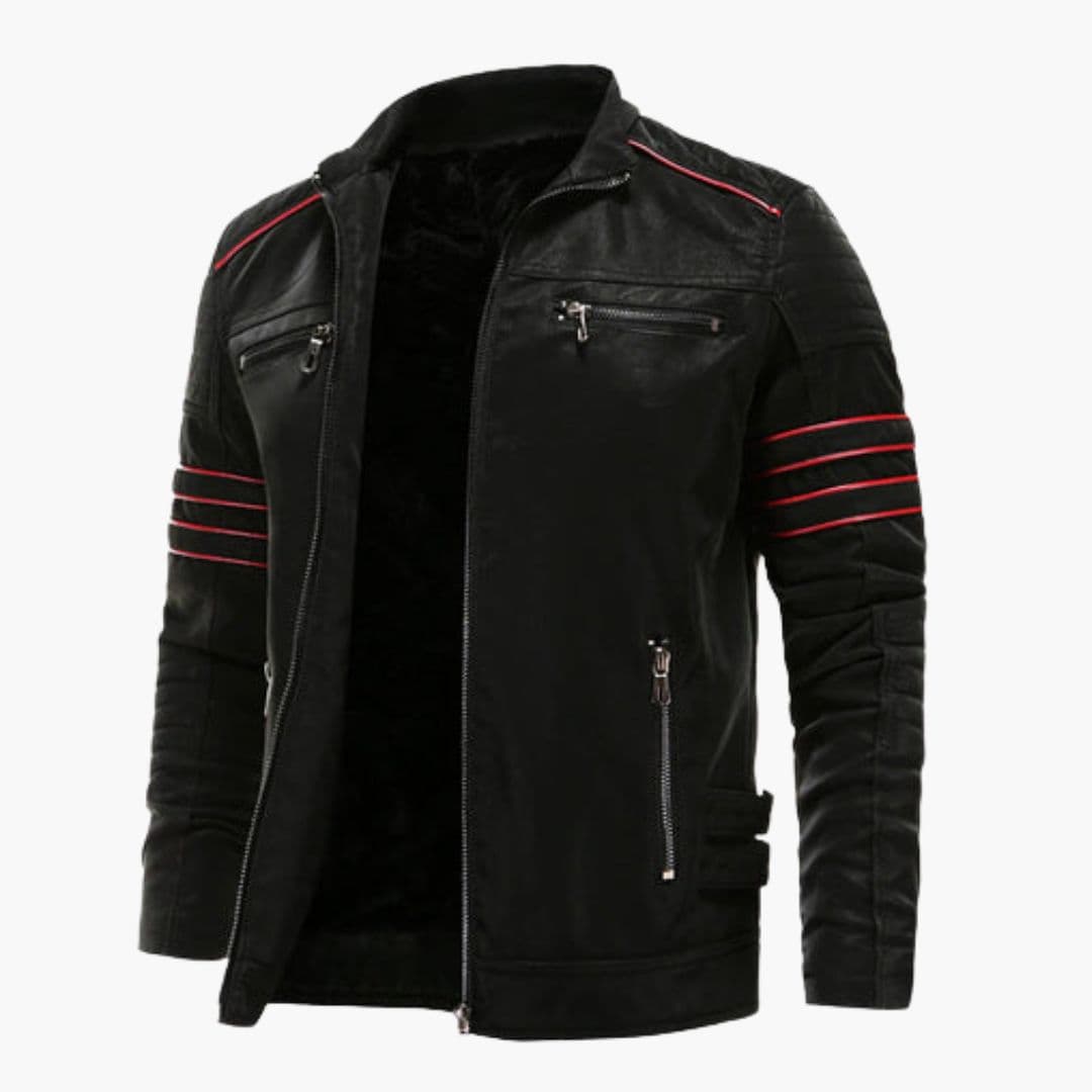 Veste homme en PU avec poches zippées