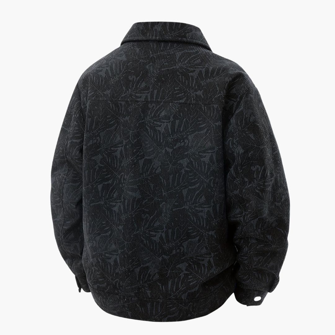 Veste homme en velours côtelé à motif feuilles