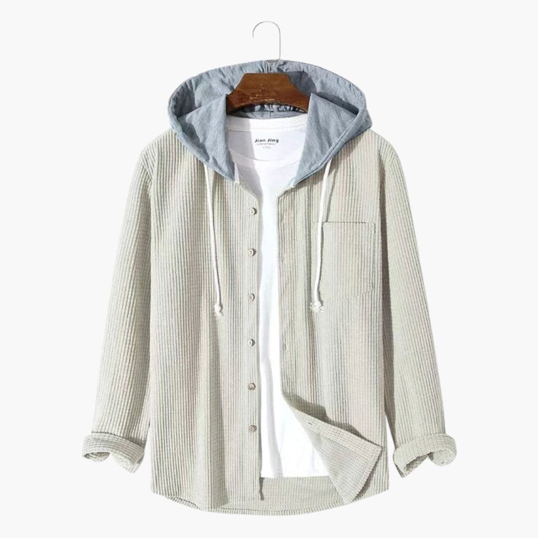 Veste homme en velours côtelé avec capuche