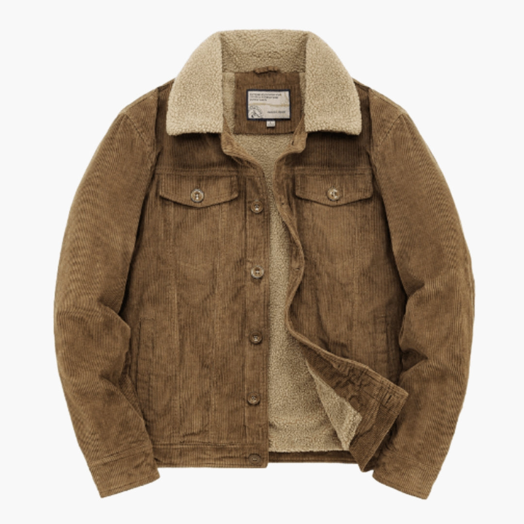 Manjacka i manchestertyg med sherpafoder