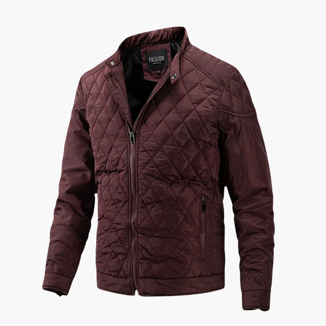 Veste homme matelassée à col montant et poches zippées
