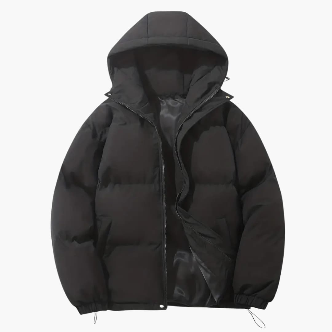 Women's quilted jacket with hood and zipper closure