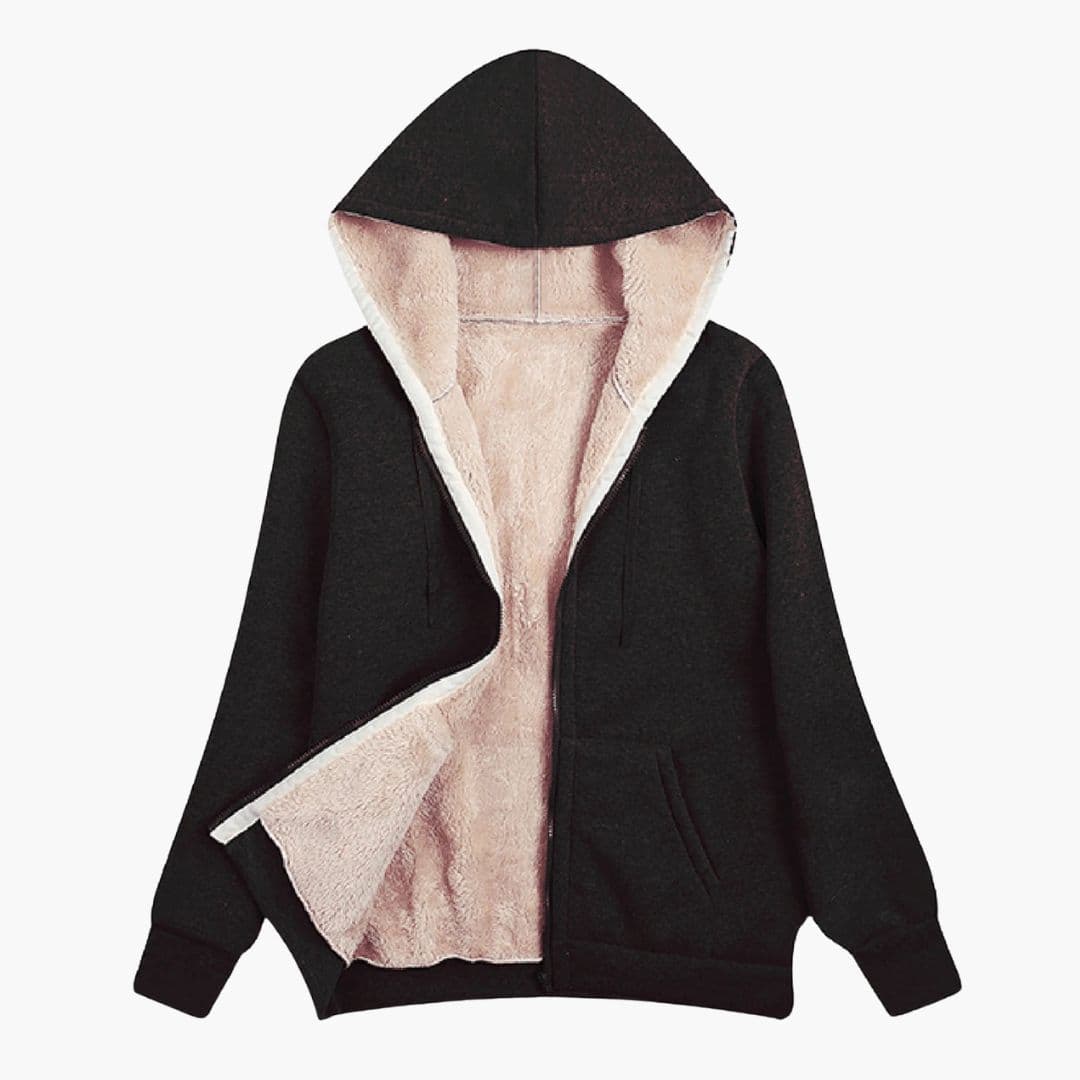 Veste polaire femme à capuche et fermeture zippée