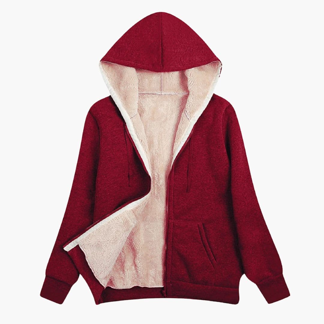 Veste polaire femme à capuche et fermeture zippée