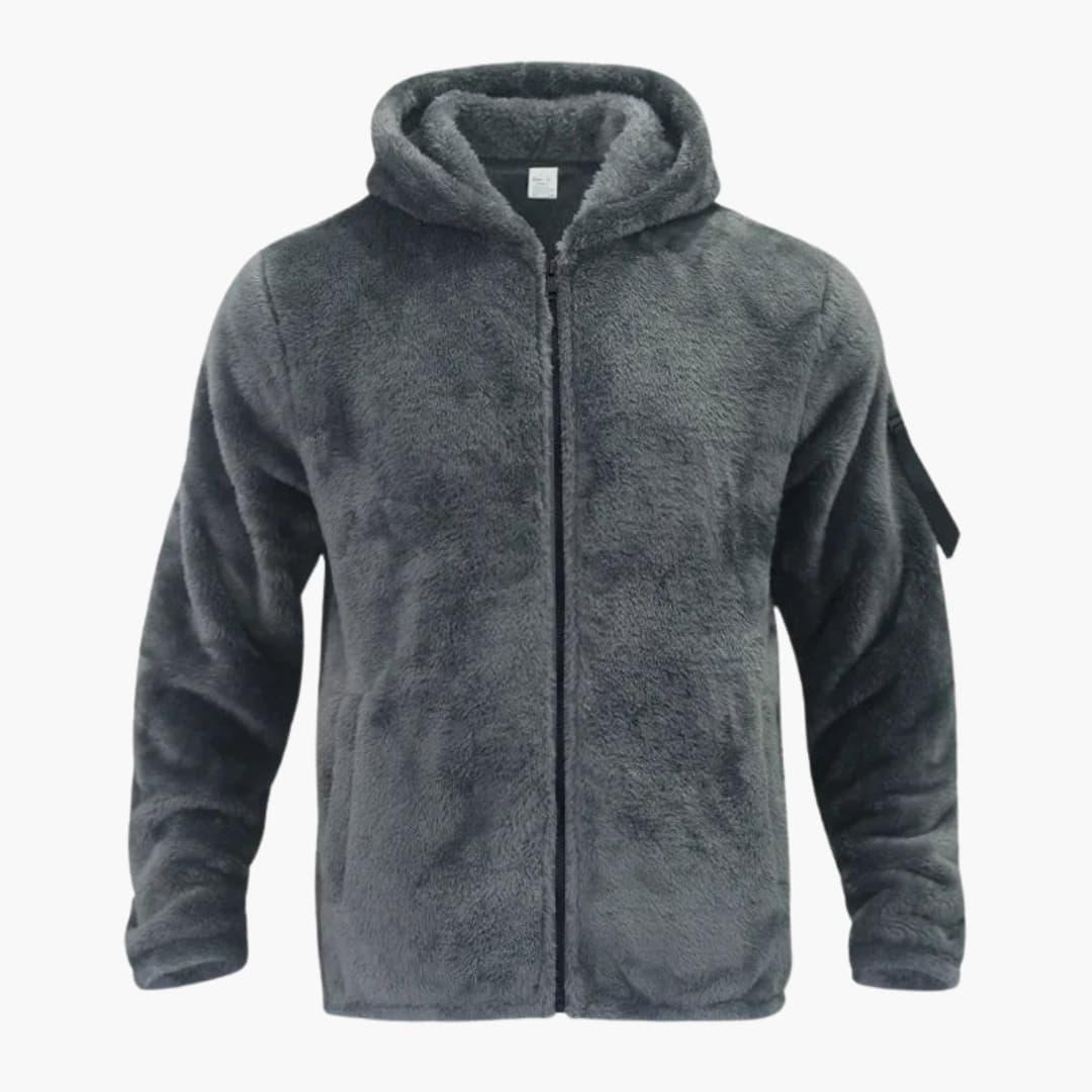 Veste polaire homme à capuche avec fermeture zippée et manches longues