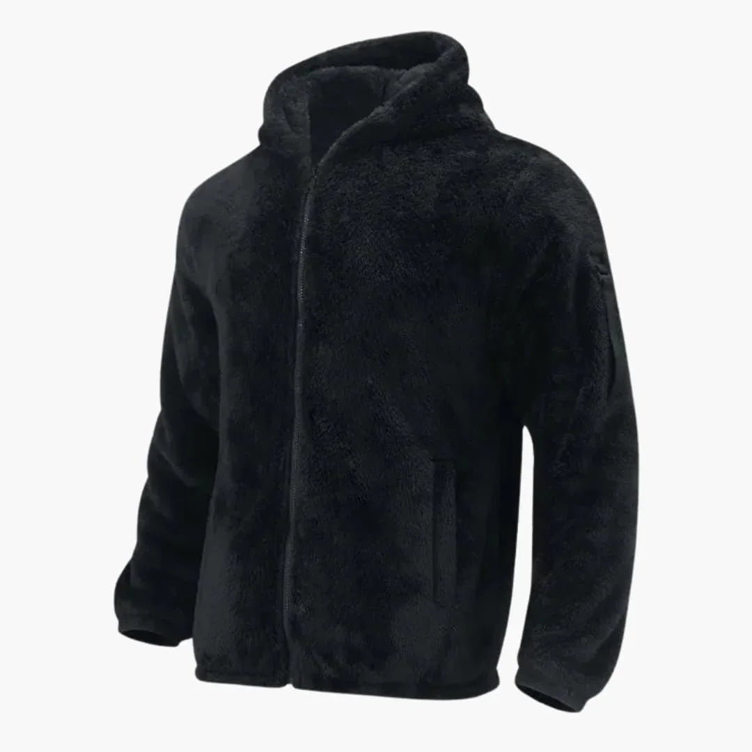 Veste polaire homme à capuche avec fermeture zippée et manches longues