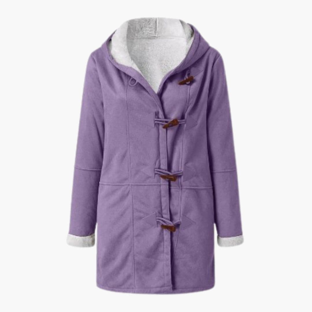 Veste femme avec capuche et fermeture brandebourg