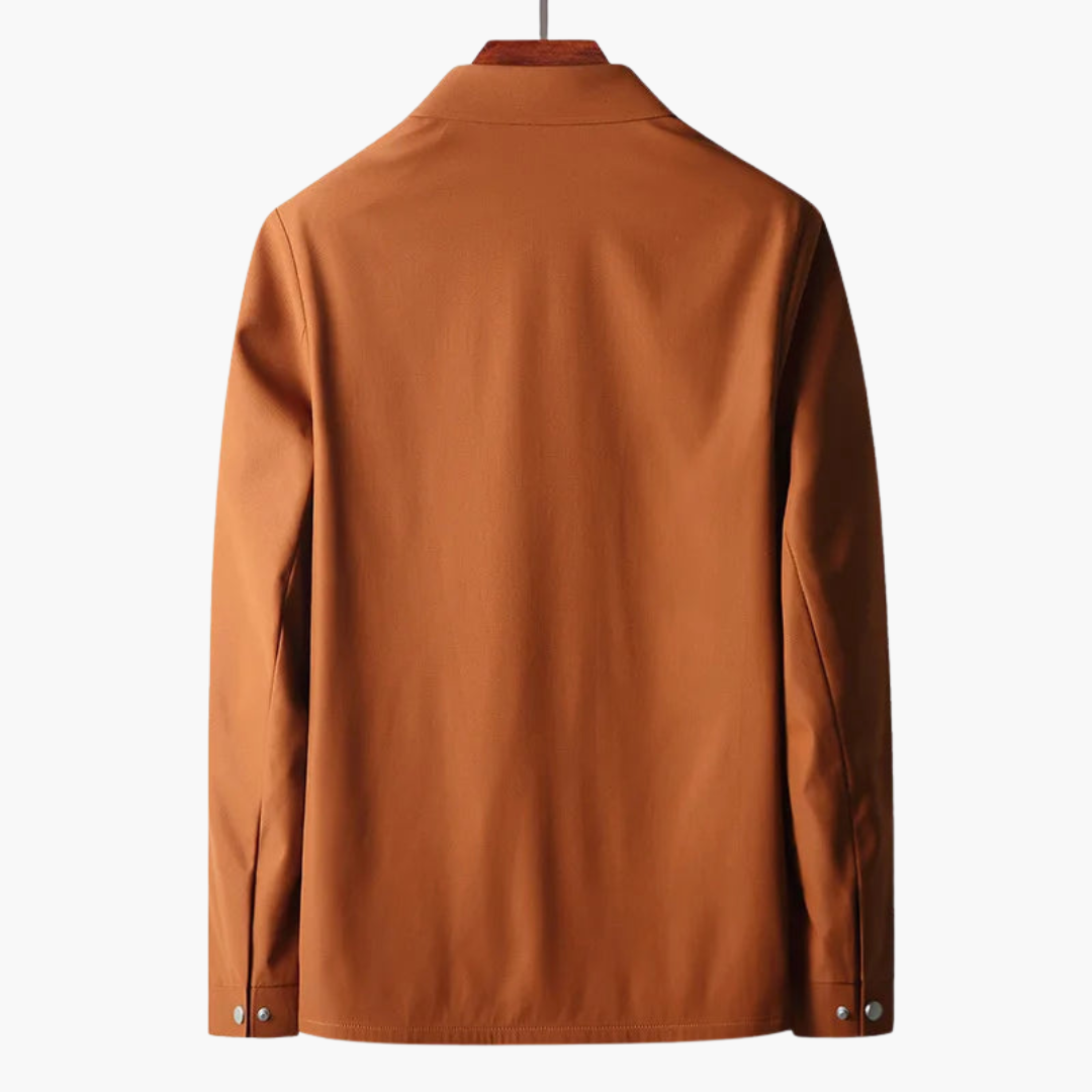 Veste pour homme avec fermeture éclair avant et col chemise