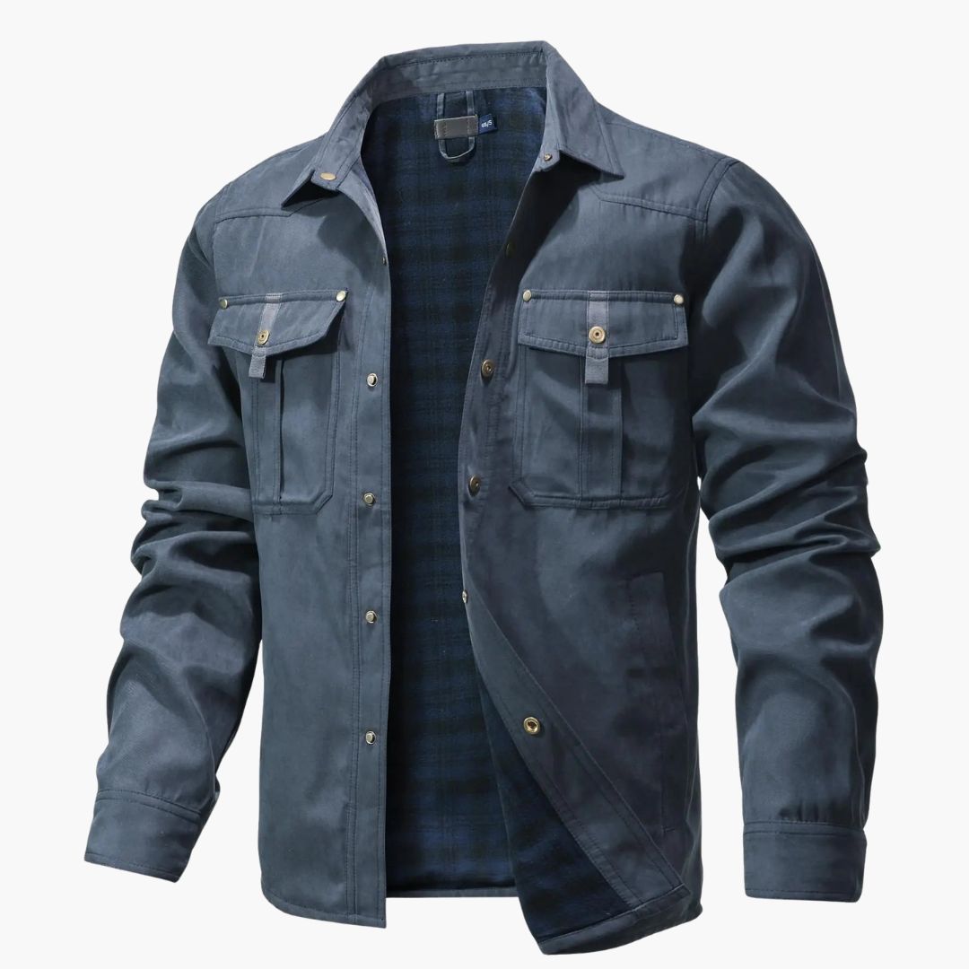 Chaqueta sobrecamisa para hombre con forro de cuadros