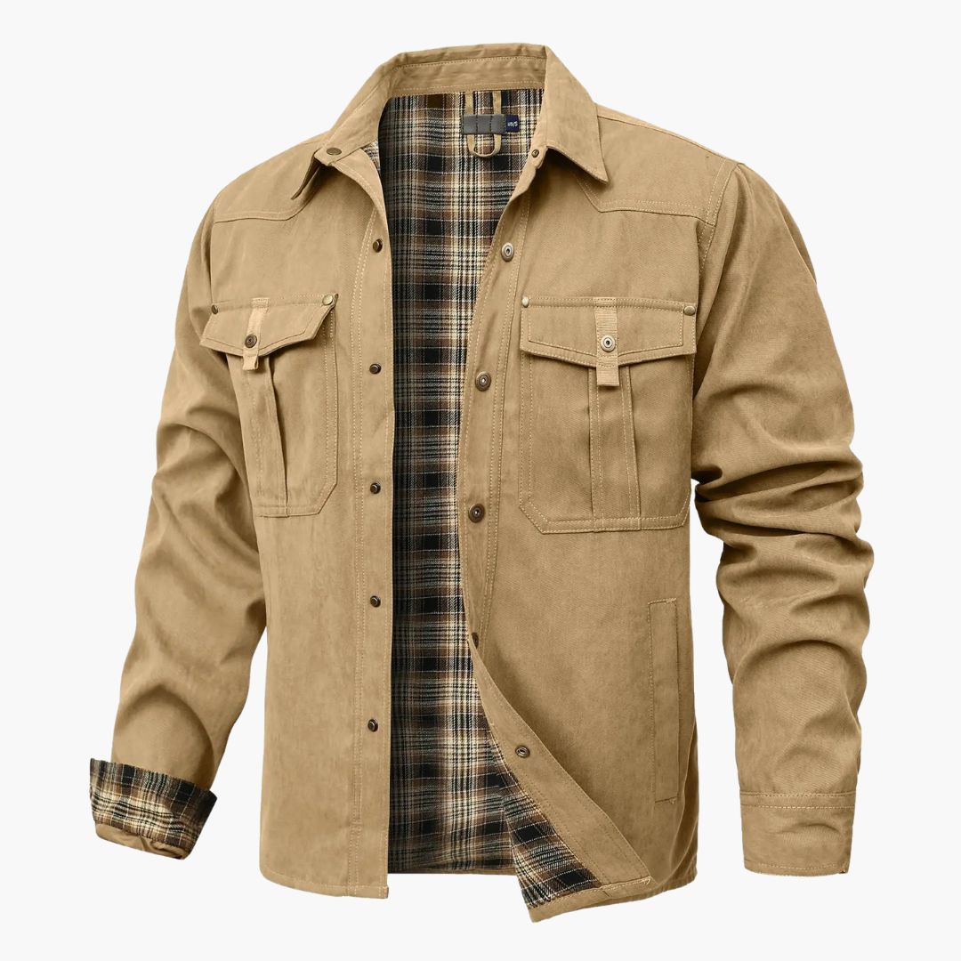 Chaqueta sobrecamisa para hombre con forro de cuadros