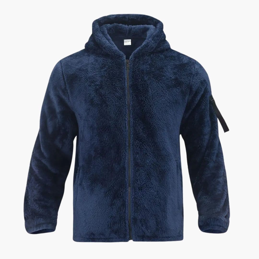 Veste teddy homme avec capuche et fermeture zippée