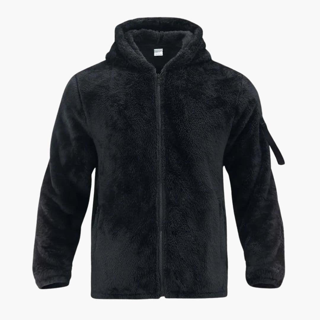 Veste teddy homme avec capuche et fermeture zippée