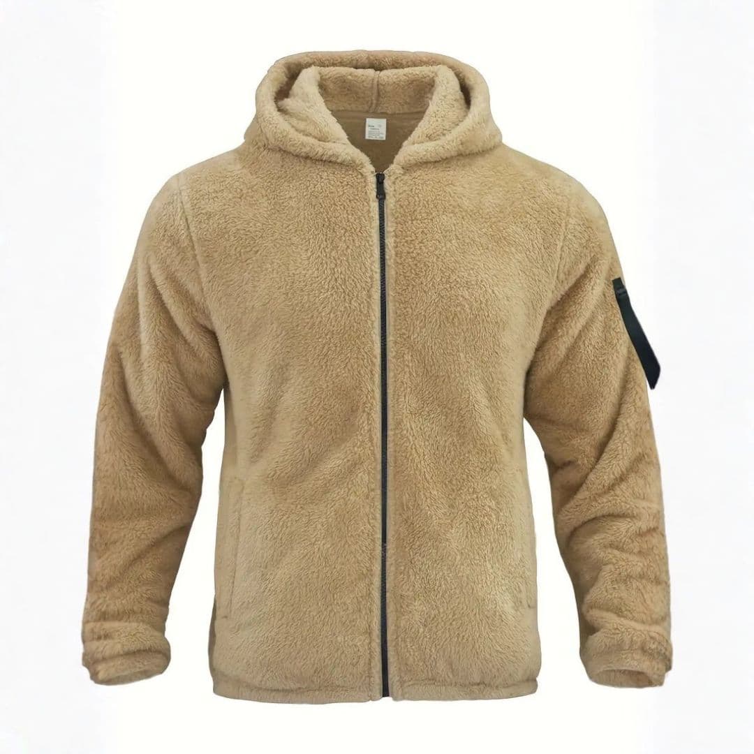 Veste teddy homme avec capuche et fermeture zippée