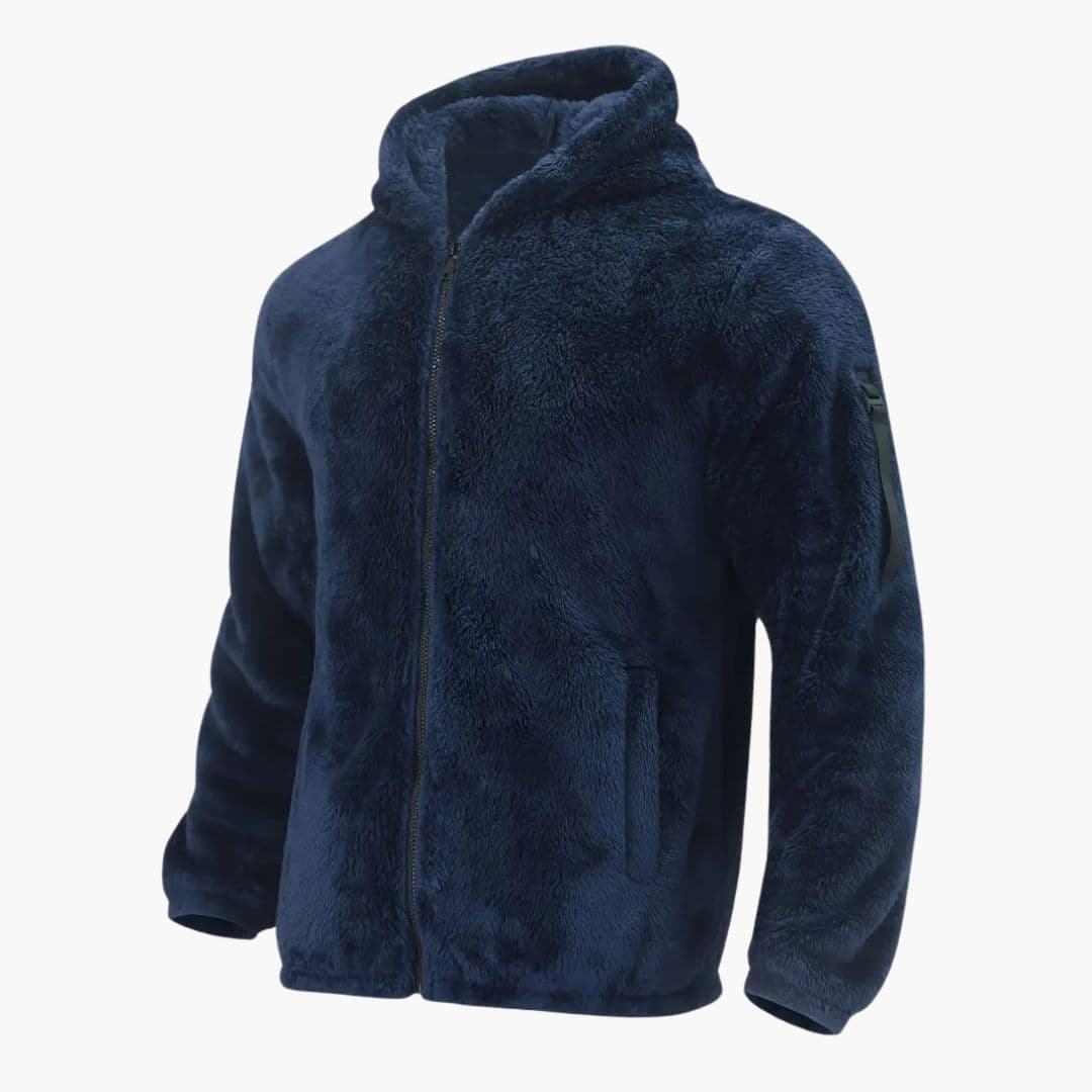 Veste teddy homme avec capuche et fermeture zippée