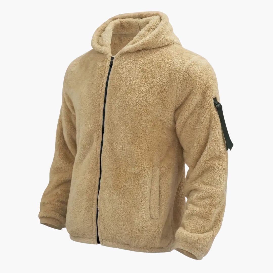 Veste teddy homme avec capuche et fermeture zippée