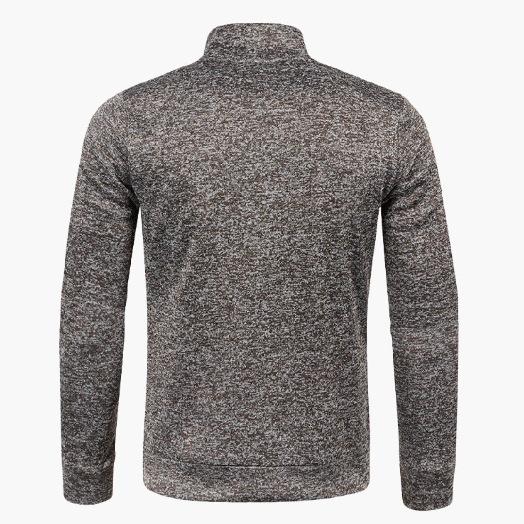 Herrejakke med glidelås, høy krage og lange ermer