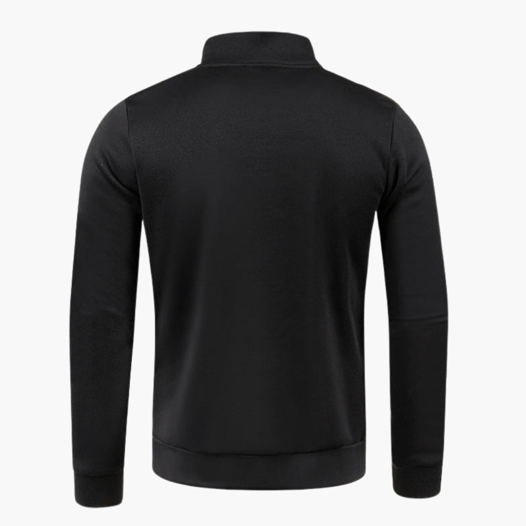 Herrejakke med glidelås, høy krage og lange ermer