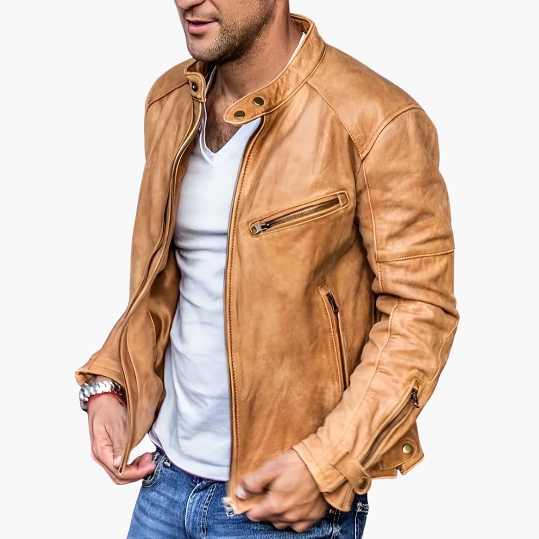 Veste zippée pour homme avec col montant