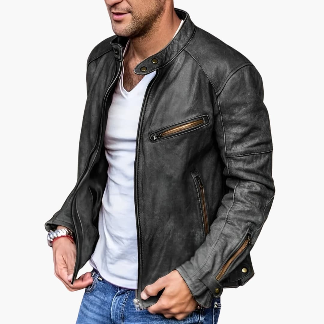 Veste zippée pour homme avec col montant