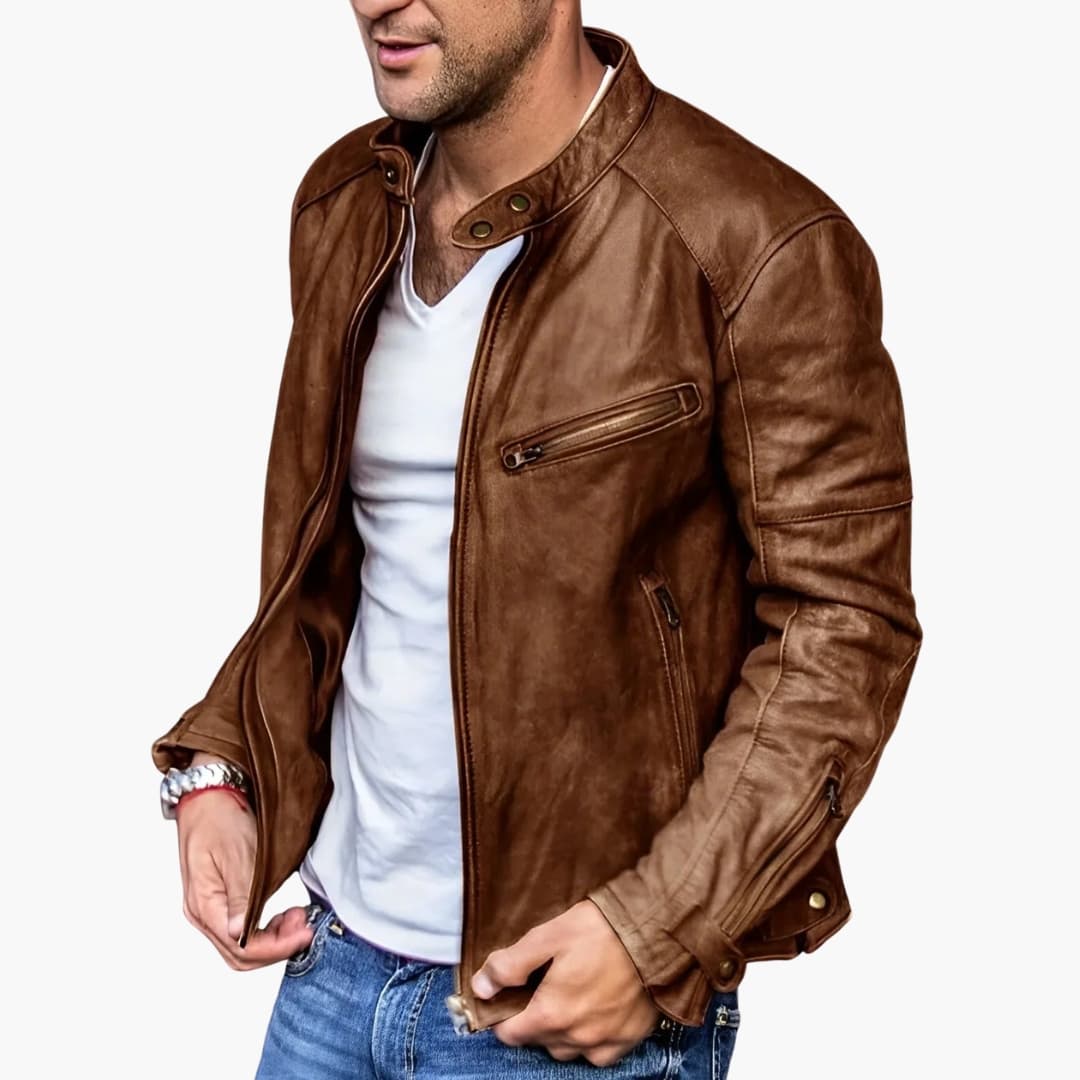 Veste zippée pour homme avec col montant