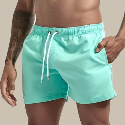 Shorts de bain homme séchage rapide à taille ajustable