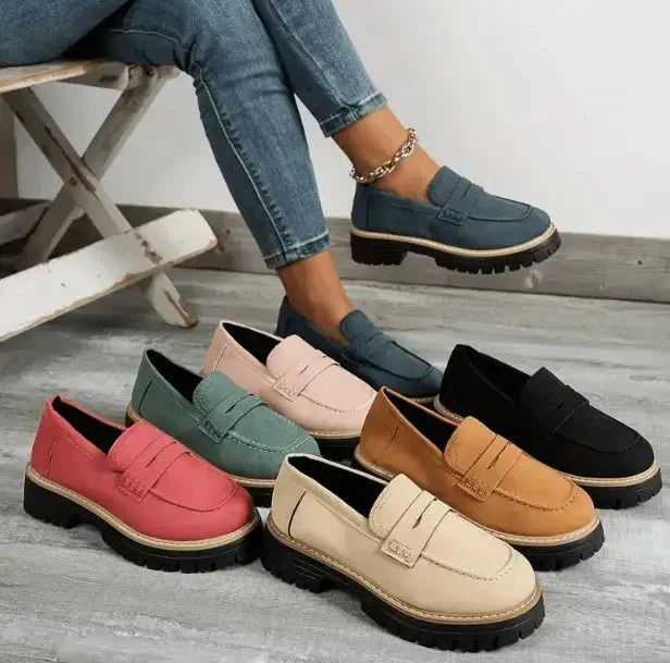 Mocassins Femme À Enfiler Semelle Épaisse