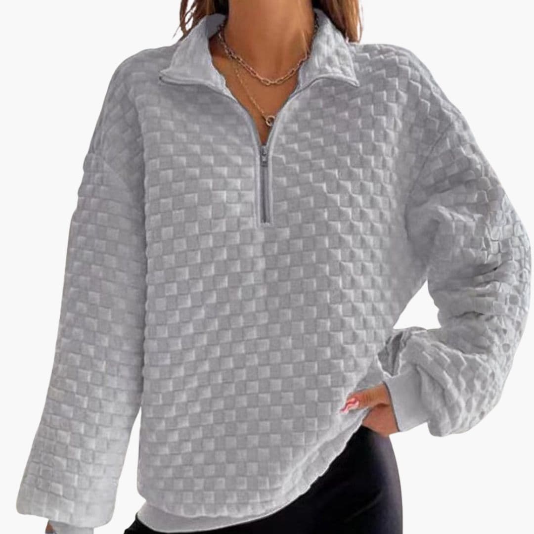 Women's zip-up jacket with stand-up collar